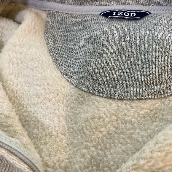 IZOD Pullover Quarter Zip Sweater Oatmeal Color Sz XXL - Picture 3 of 6